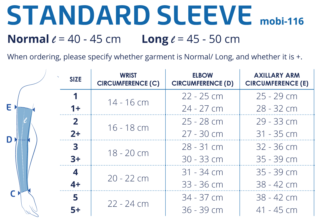 Evoshield Arm Sleeve Size Chart